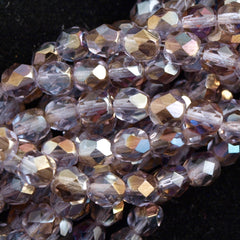 50 Czech Fire Polished 6mm Round Bead Alexandrite Twilight (20210W)