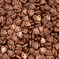 CzechMates 6mm Two Hole Triangle Beads Matte Metallic Copper 8g Tube (01770K)