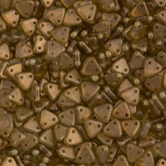 15g CzechMates 6mm Two Hole Triangle Beads Halo Linen 29270