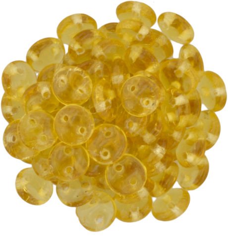 50 CzechMates 6mm Two Hole Lentil Topaz Beads (10060)