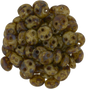 50 CzechMates 6mm Two Hole Lentil Opaque Light Beige Picasso Beads (13010T)