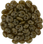 50 CzechMates 6mm Two Hole Lentil Beige Bronze Picasso Beads (13020BT)