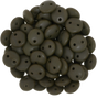 50 CzechMates 6mm Two Hole Lentil Matte Chocolate Brown Beads (13720M)