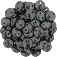 50 CzechMates 6mm Two Hole Lentil Hematite Beads (14400)