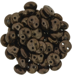 50 CzechMates 6mm Two Hole Lentil Dark Bronze Beads (14415)