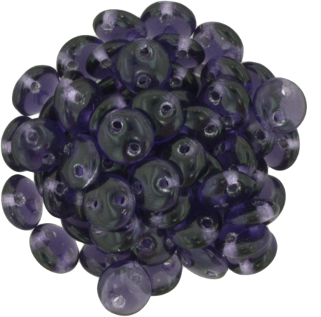 50 CzechMates 6mm Two Hole Lentil Tanzanite Beads (20510)