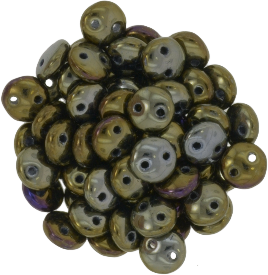 50 CzechMates 6mm Two Hole Lentil Brown Iris Beads (21415)