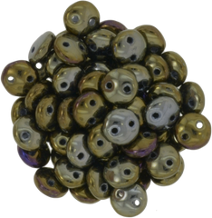 50 CzechMates 6mm Two Hole Lentil Brown Iris Beads (21415)