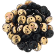 50 CzechMates 6mm Two Hole Lentil Jet Apollo Beads (23980A)