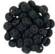 50 CzechMates 6mm Two Hole Lentil Matte Jet Beads (23980M)