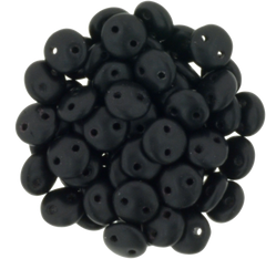 50 CzechMates 6mm Two Hole Lentil Matte Jet Beads (23980M)