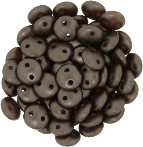 50 CzechMates 6mm Two Hole Lentil Pearl Coat Bistro Beads (25036)