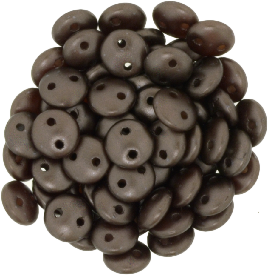 50 CzechMates 6mm Two Hole Lentil Pearl Coat Bistro Beads (25036)