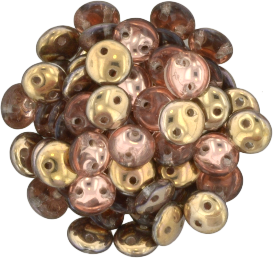 50 CzechMates 6mm Two Hole Lentil Apollo Gold Beads (27101)