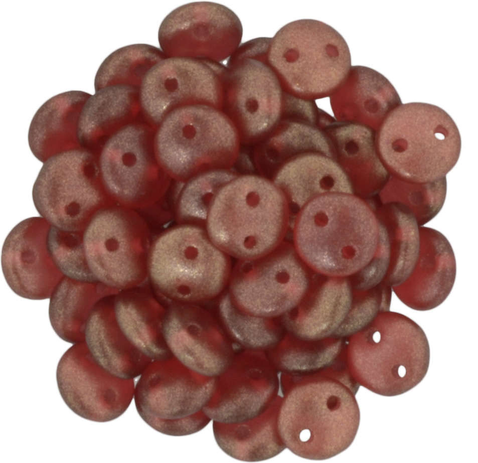 50 CzechMates 6mm Two Hole Lentil Halo Cardinal Beads (29256)