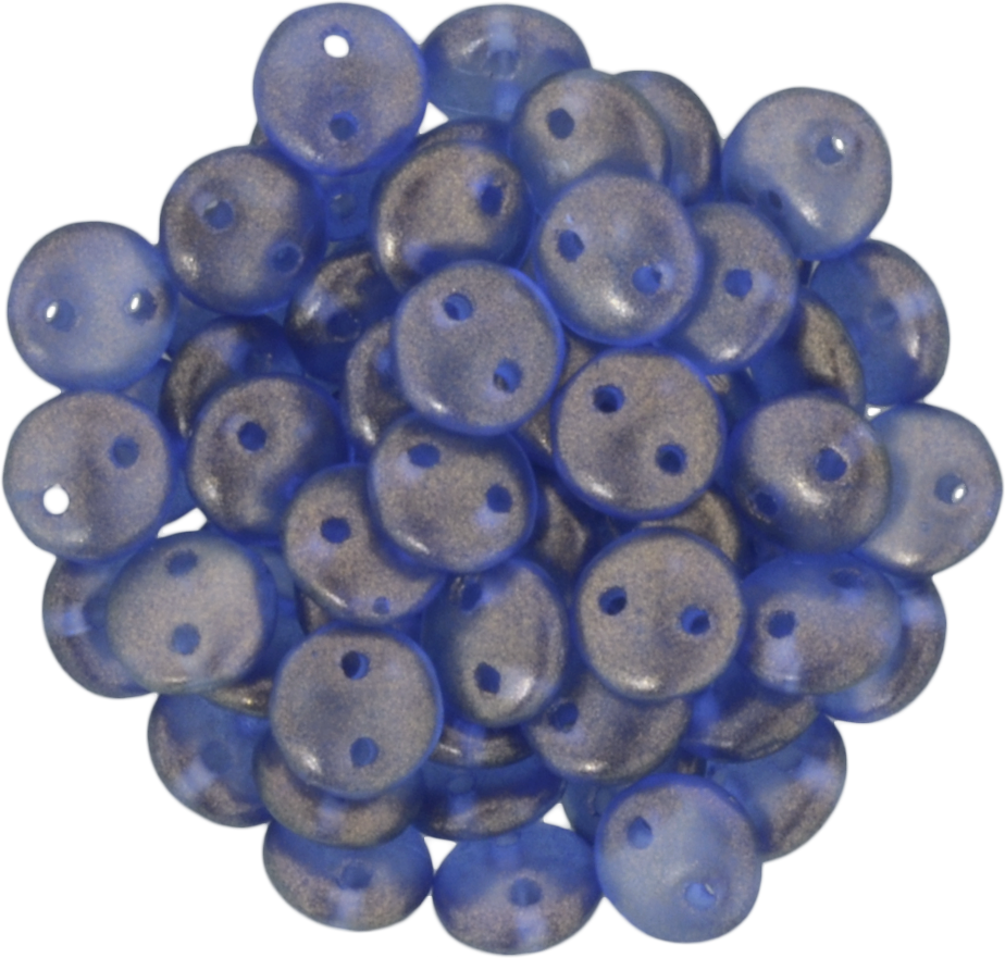 50 CzechMates 6mm Two Hole Lentil Halo Ultramarine Beads (29264)