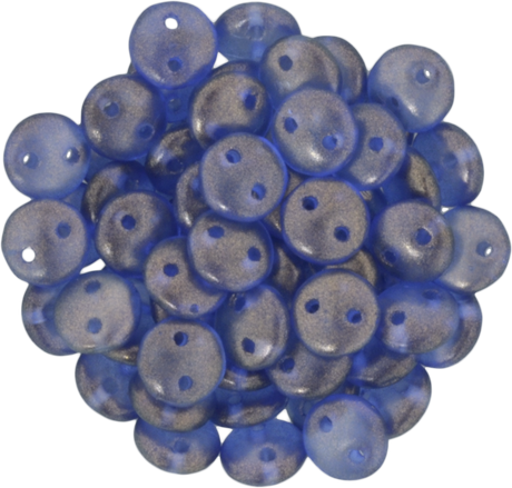 50 CzechMates 6mm Two Hole Lentil Halo Ultramarine Beads (29264)