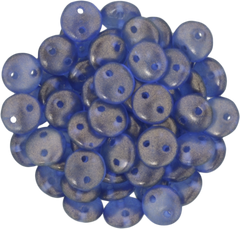 50 CzechMates 6mm Two Hole Lentil Halo Ultramarine Beads (29264)