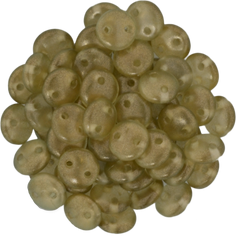 50 CzechMates 6mm Two Hole Lentil Halo Linen Beads (29270)