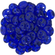 50 CzechMates 6mm Two Hole Lentil Cobalt Beads (30090)