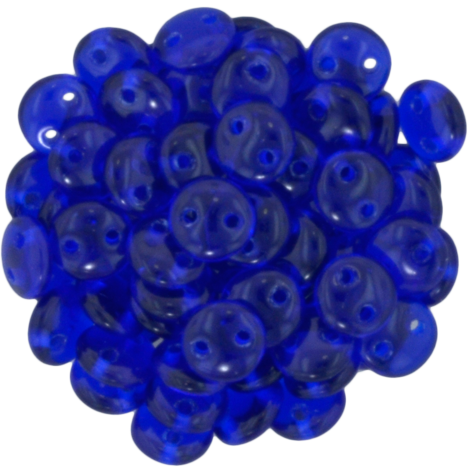 50 CzechMates 6mm Two Hole Lentil Cobalt Beads (30090)