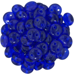 50 CzechMates 6mm Two Hole Lentil Cobalt Beads (30090)