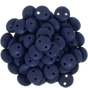 50 CzechMates 6mm Two Hole Lentil Matte Navy Beads (33410M)