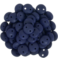 50 CzechMates 6mm Two Hole Lentil Matte Navy Beads (33410M)