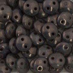 50 CzechMates 6mm Two Hole Lentil Ashen Grey Moon Dust Beads (43020MD)