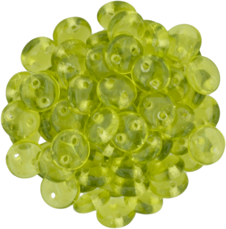 50 CzechMates 6mm Two Hole Lentil Olivine Beads (50230)