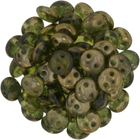 50 CzechMates 6mm Two Hole Lentil Olivine Copper Beads (50230C)