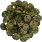 50 CzechMates 6mm Two Hole Lentil Olivine Copper Beads (50230C)