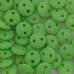 50 CzechMates 6mm Two Hole Lentil Matte Spring Green Beads (53200M)