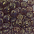 50 CzechMates 6mm Two Hole Lentil Milky Peridot Rosaline Luster Beads (61100LK)