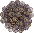 50 CzechMates 6mm Two Hole Lentil Rosaline Moon Dust Beads (70100MD)