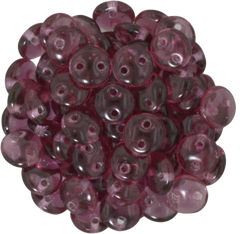 50 CzechMates 6mm Two Hole Lentil Fuchsia Beads (70350)