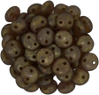 50 CzechMates 6mm Two Hole Lentil Milky Pink Copper Picasso Beads (71010CT)
