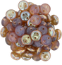 50 CzechMates 6mm Two Hole Lentil Milky Pink Celsian Beads (71010Z)