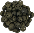 50 CzechMates 6mm Two Hole Lentil Metallic Suede Dark Green Beads (79082)