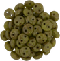 50 CzechMates 6mm Two Hole Lentil Chartreuse Bronze Picasso Beads (84020BT)