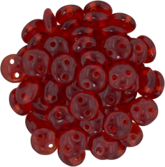 50 CzechMates 6mm Two Hole Lentil Siam Ruby Beads (90080)