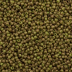 50g Toho Round Seed Beads 11/0 Opaque Avocado Pink Marbled (1209)