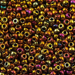 Miyuki Round Seed Bead 11/0 Metallic Gold Iris 22g Tube (462)