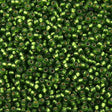 Miyuki Round Seed Bead 11/0 Matte Silver Lined Olive 22g Tube (26F)
