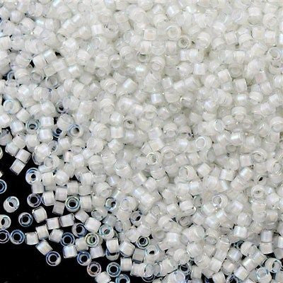25g Miyuki Delica Seed Bead 11/0 Inside Color Lined White DB66