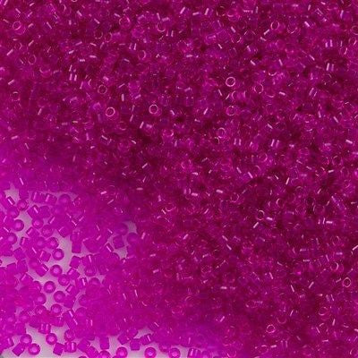 Miyuki Delica Seed Bead 11/0 Transparent Dyed Fuchsia 2-inch Tube DB1310
