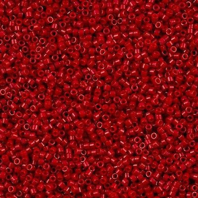 100g Miyuki Delica seed bead 11/0 Dyed Opaque Red DB791