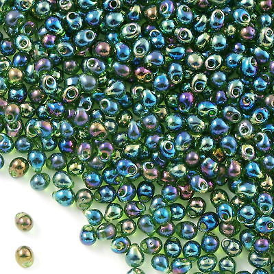 Miyuki Drop Fringe Seed Bead Olive Green AB 10g (288)