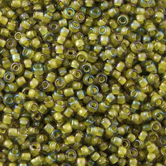 50g Toho Round Seed Bead 8/0 Inside Color Lined Yellow Green (246)