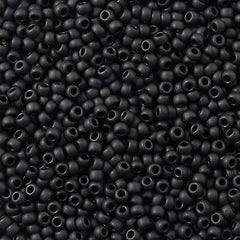 50g Toho Round Seed Beads 6/0 Opaque Matte Black (49F)